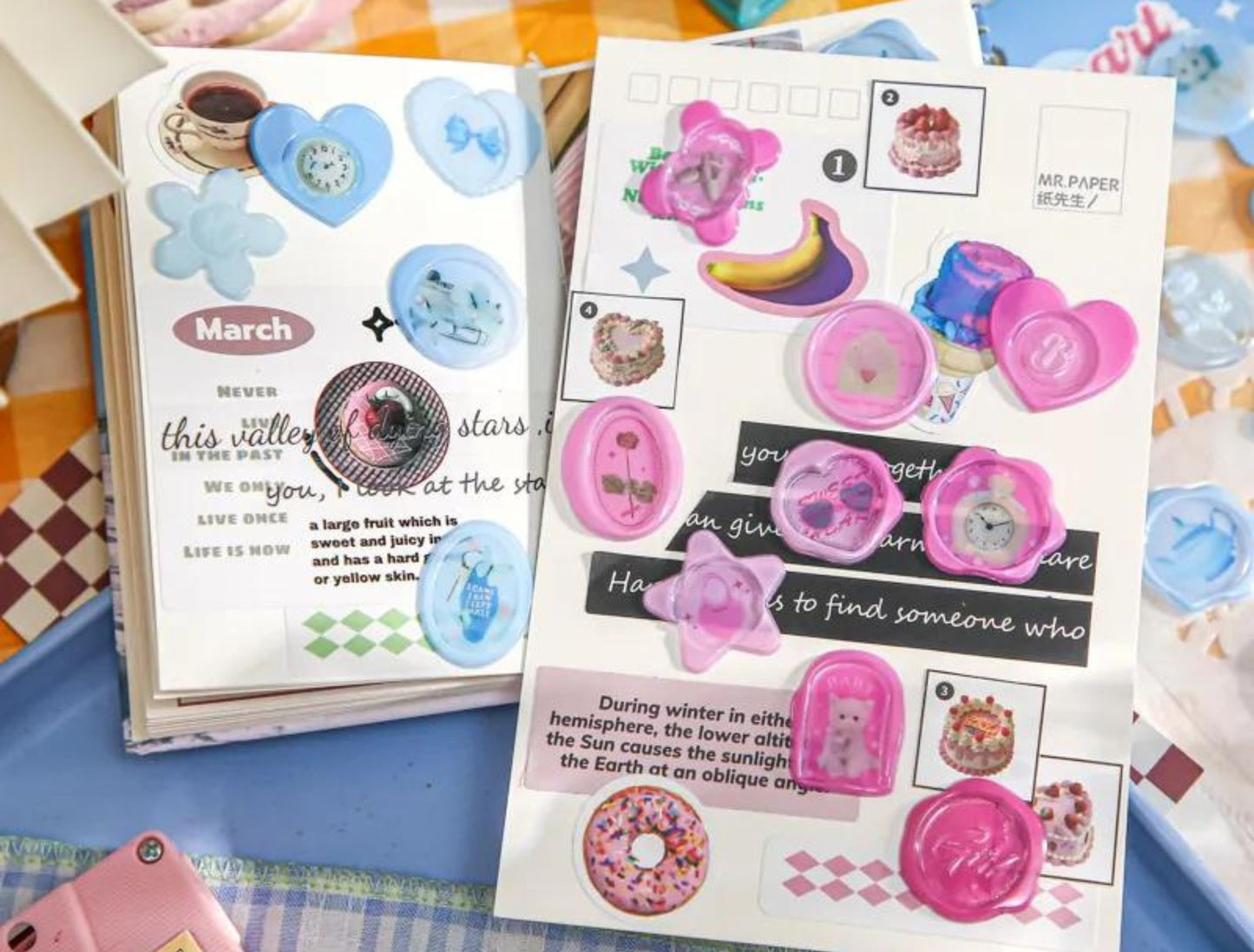 Sweetheart Girl - 15 Wax Seal Stickers, Wax Seals, Kawaii Wax Seal Stickers,Cute Kawaii Stickers