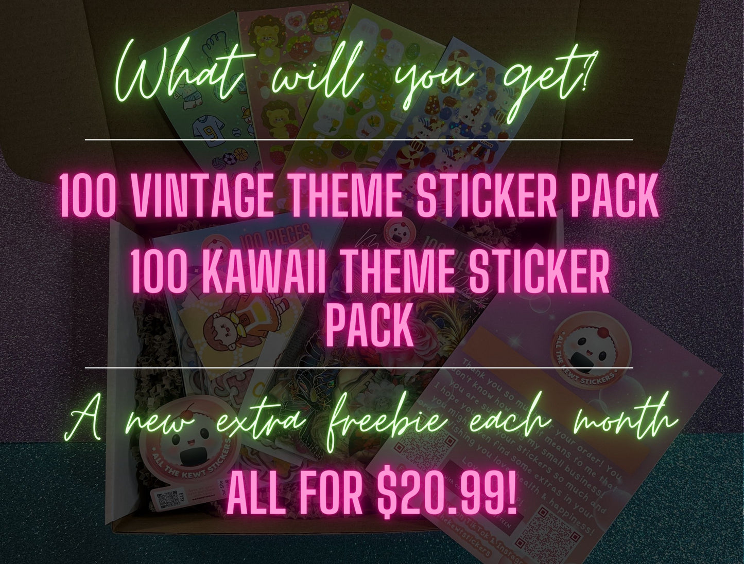 Ultimate Sticker Subscription Pack, Get 200 Stickers each month along with extra freebies!