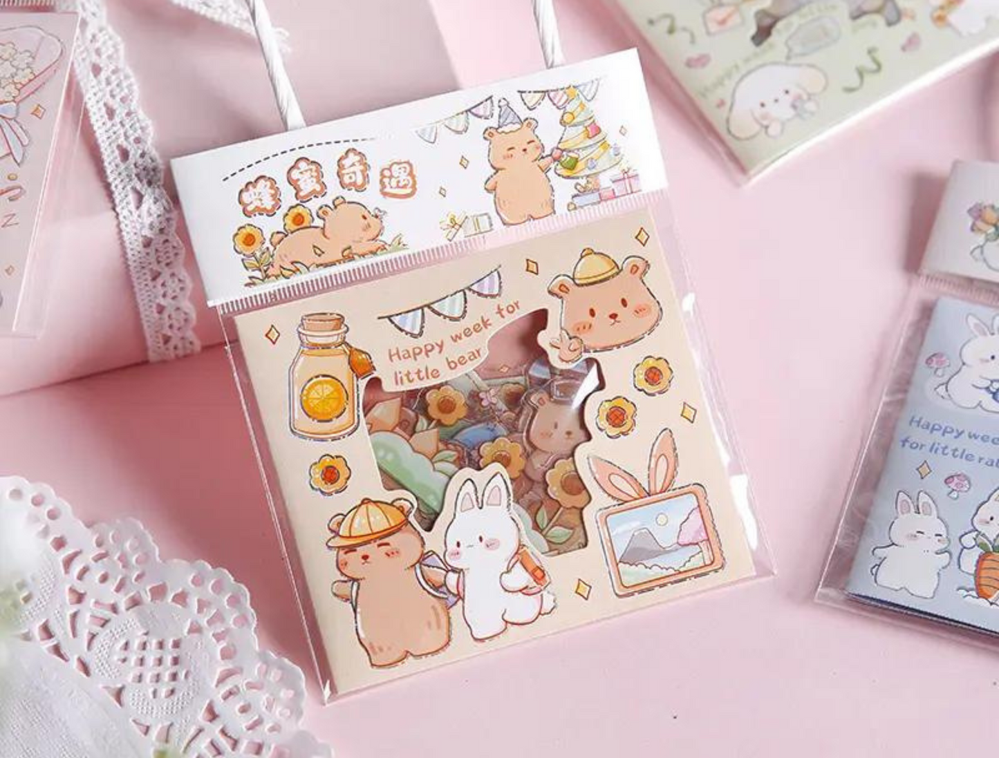 40 Kawaii Stickers, Pastel Animal Stickers, Cute Kawaii Animal Stickers, Cute Stickers Kawaii Stickers