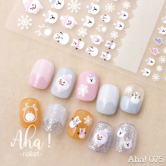 Christmas Winter Sweater Kawaii Nail Decals, Kawaii Nail Decals, Snowman Nail Decals, Pastel Nail Stickers