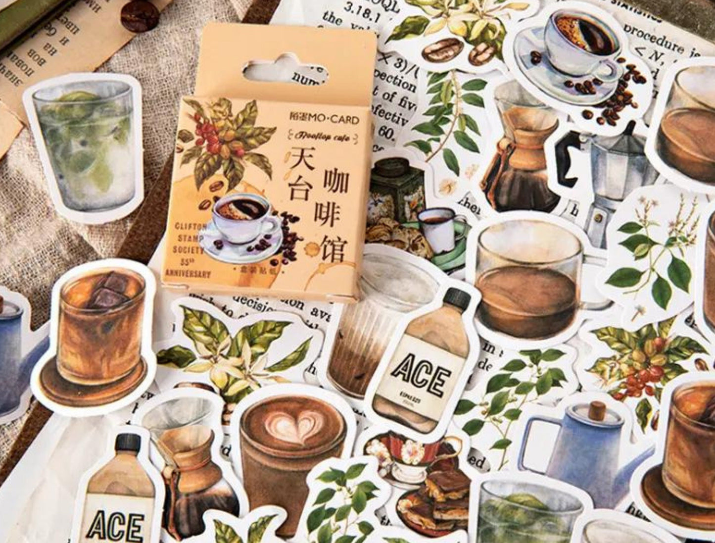 46 Pieces Coffee Stickers, Latte Art Stickers, Matcha Stickers, Cute Stickers, Coffee Bean Stickers, Coldbrew Stickers