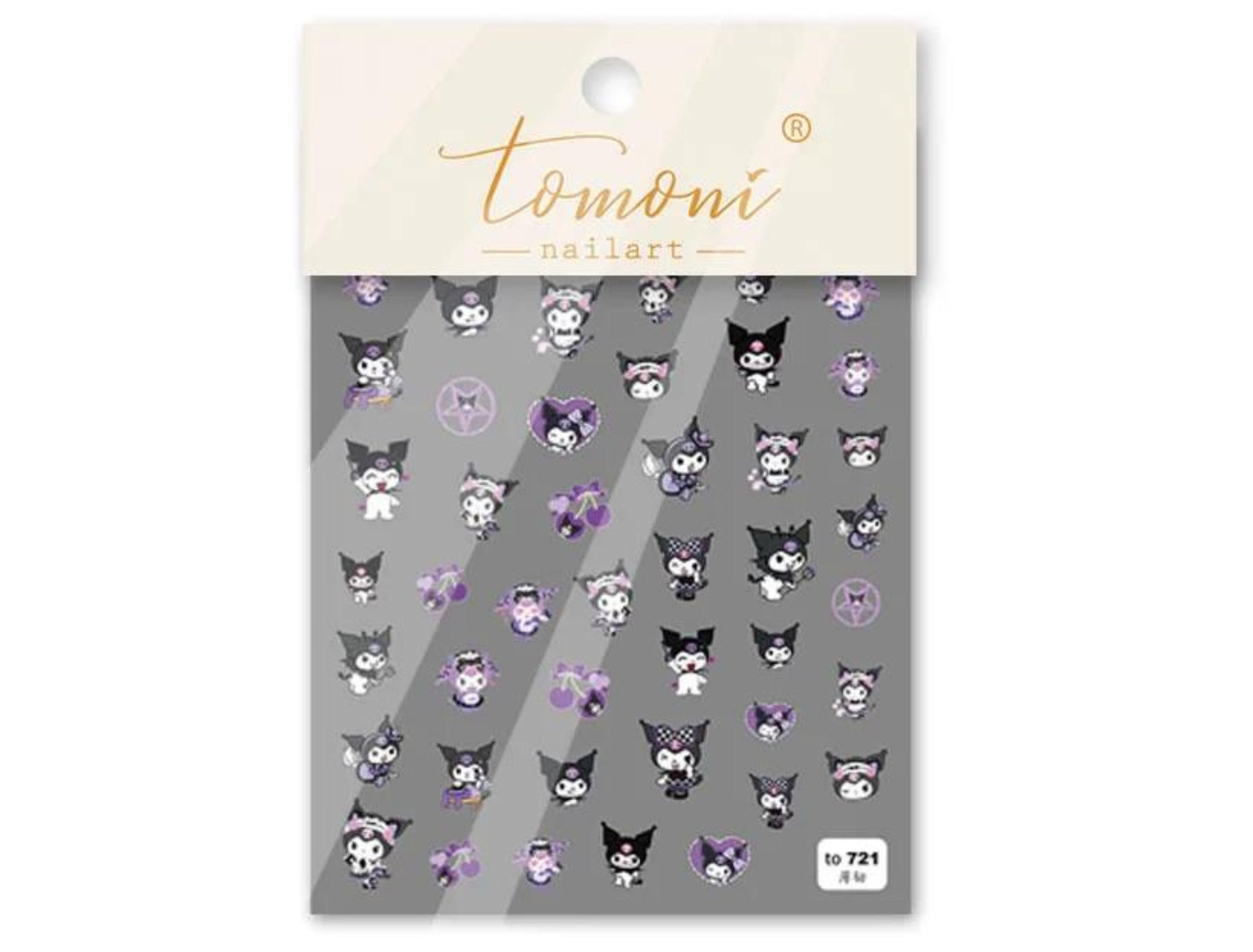 Kawaii Nail Decals, Cute Animal Nail Stickers, Kawaii Decal, Cute Pastel Nail Decals, Pink Nail Decals, Bunny Nail Sticker, Purple and Black