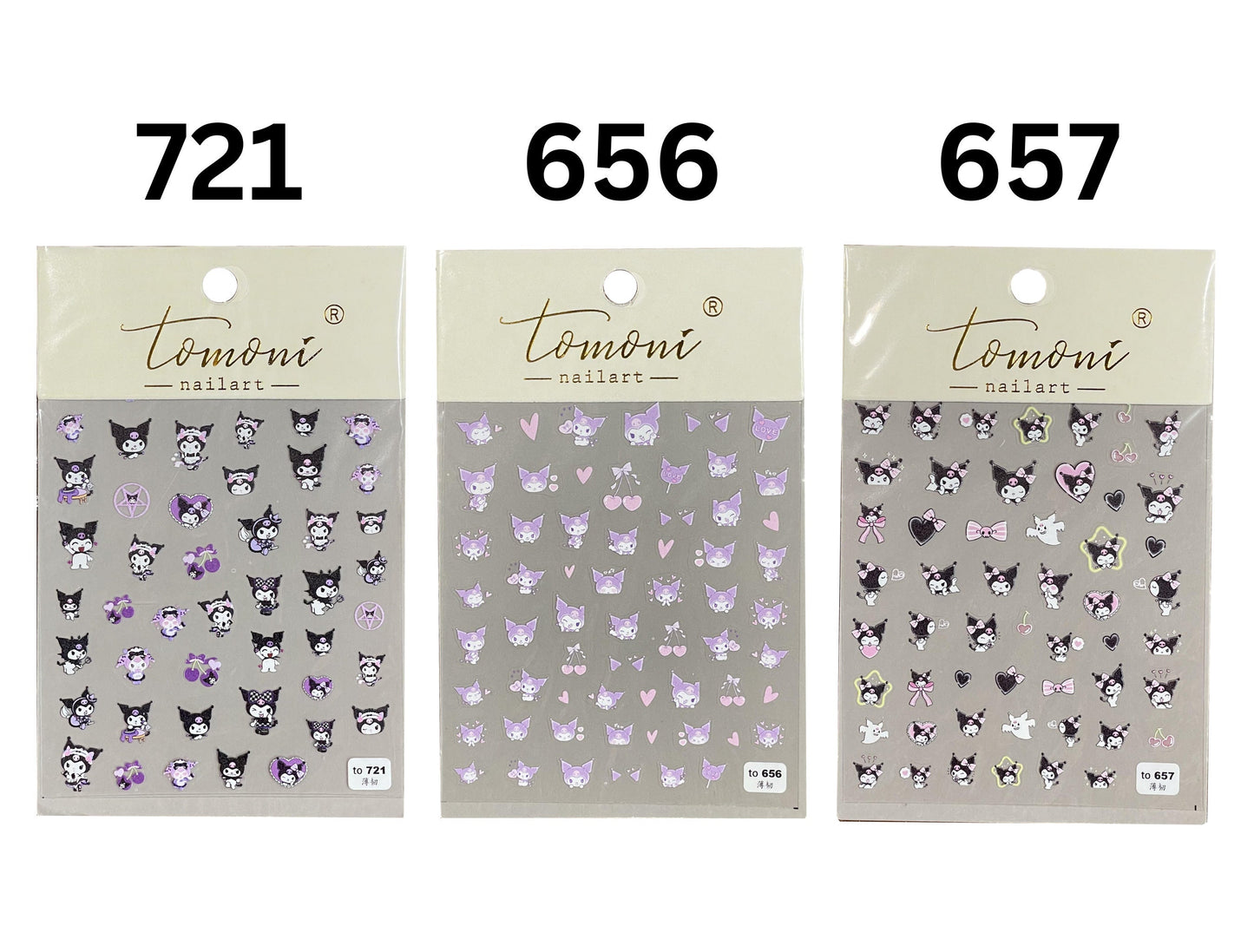 Kawaii Nail Decals, Cute Animal Nail Stickers, Kawaii Decal, Cute Pastel Nail Decals, Pink Nail Decals, Bunny Nail Sticker, Purple and Black