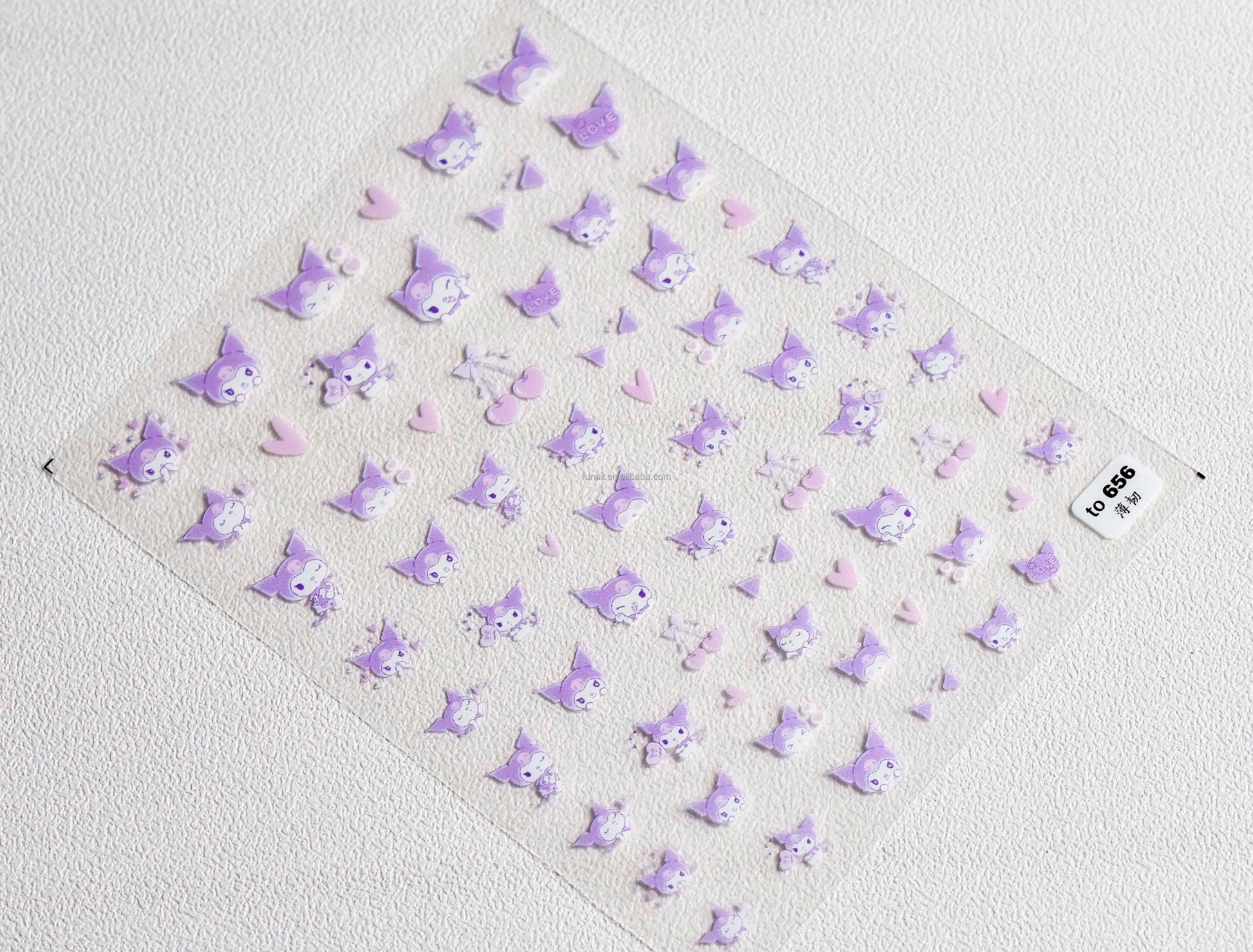 Kawaii Nail Decals, Cute Animal Nail Stickers, Kawaii Decal, Cute Pastel Nail Decals, Pink Nail Decals, Bunny Nail Sticker, Purple and Black