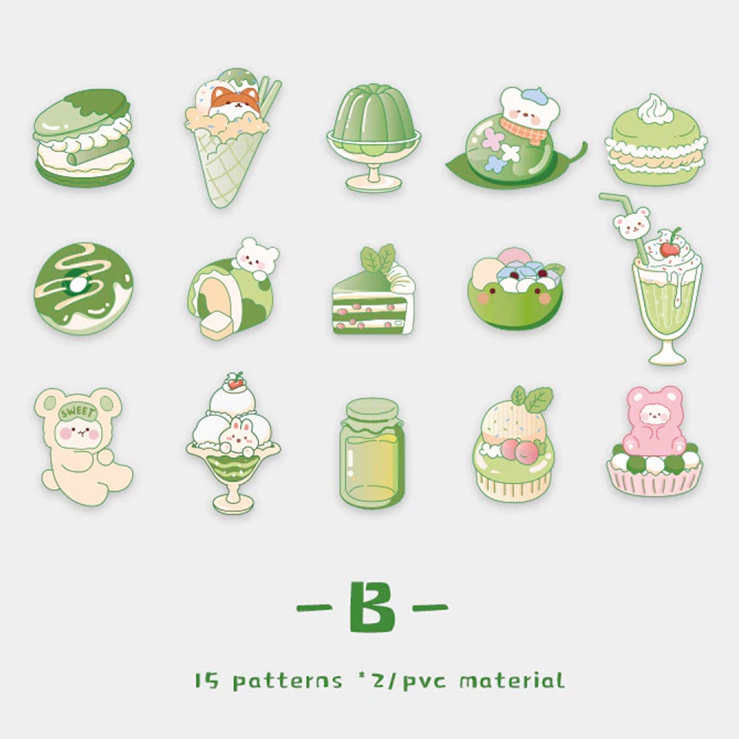 Kawaii Planner Stickers, Pastel Dessert Stickers, Kawaii Stickers, Cute Holo Macaron Stickers, Hologram Fruit & Kawaii Animals b3i3