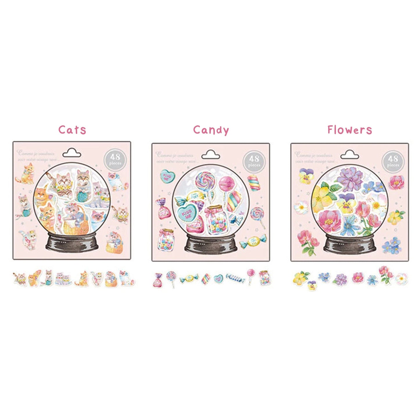 Kawaii Planner Stickers - Cute Stickers - Crystal Ball Washi Stickers - Kawaii stickers - Journal Flakes Stickers, Gold Foil Stickers b2i1