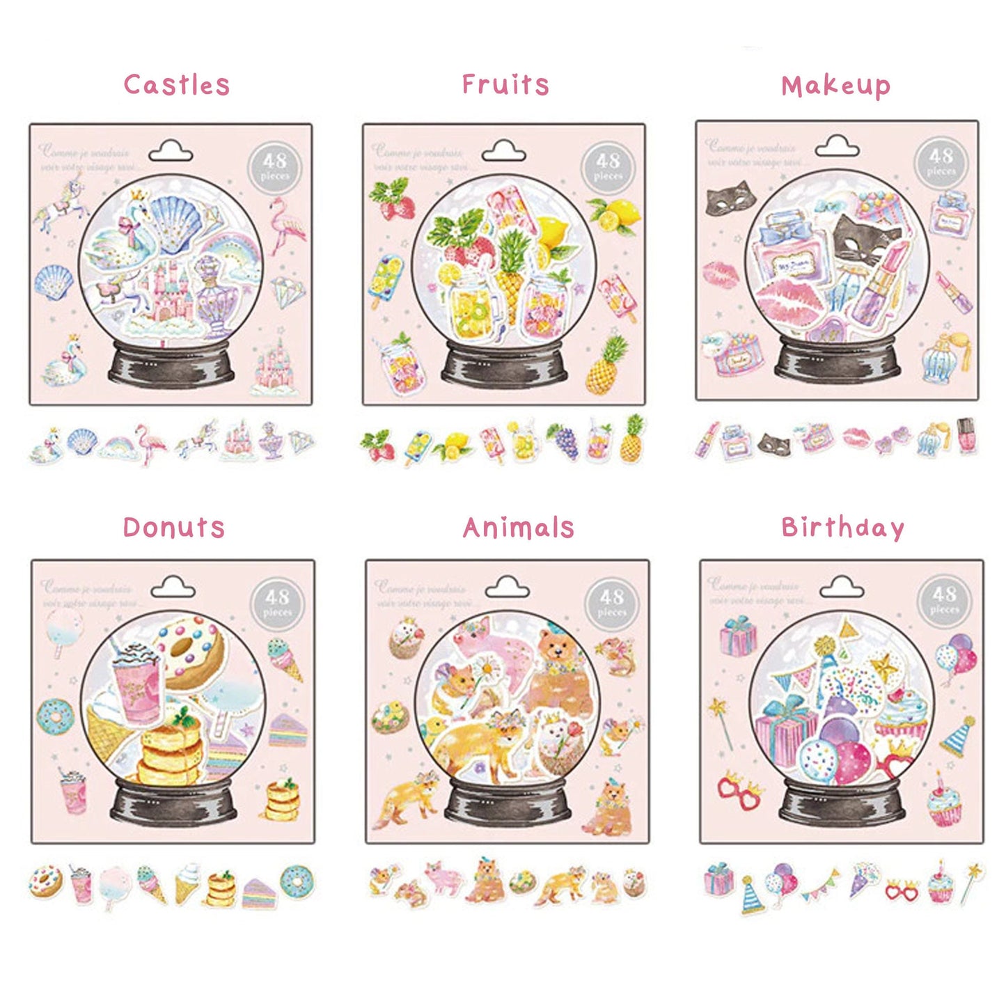Kawaii Planner Stickers - Cute Stickers - Crystal Ball Washi Stickers - Kawaii stickers - Journal Flakes Stickers, Gold Foil Stickers b2i1