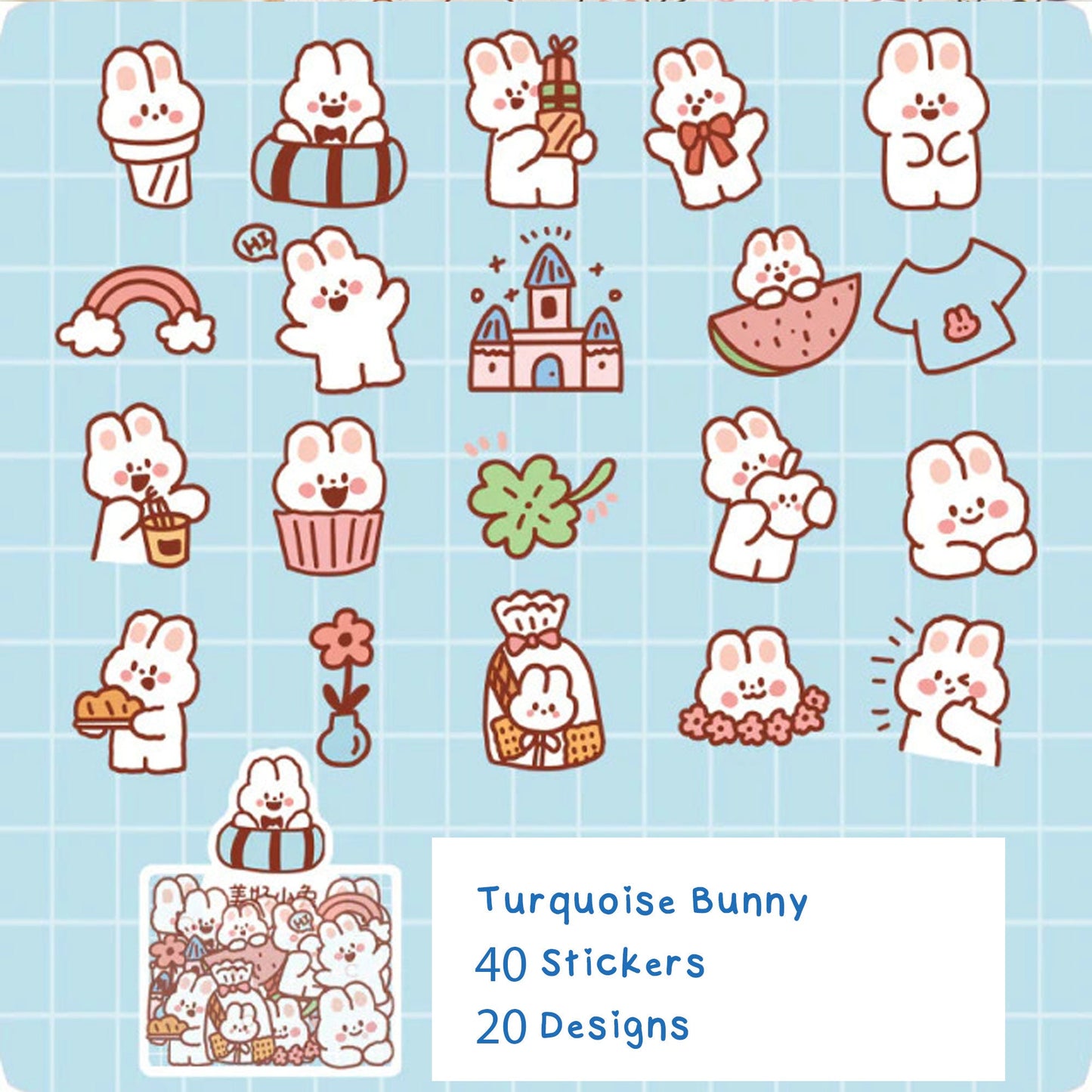 Kawaii Planner Stickers - Cute Stickers - Bunny and Bear Stickers - Ka –  All The Kewt Stickers