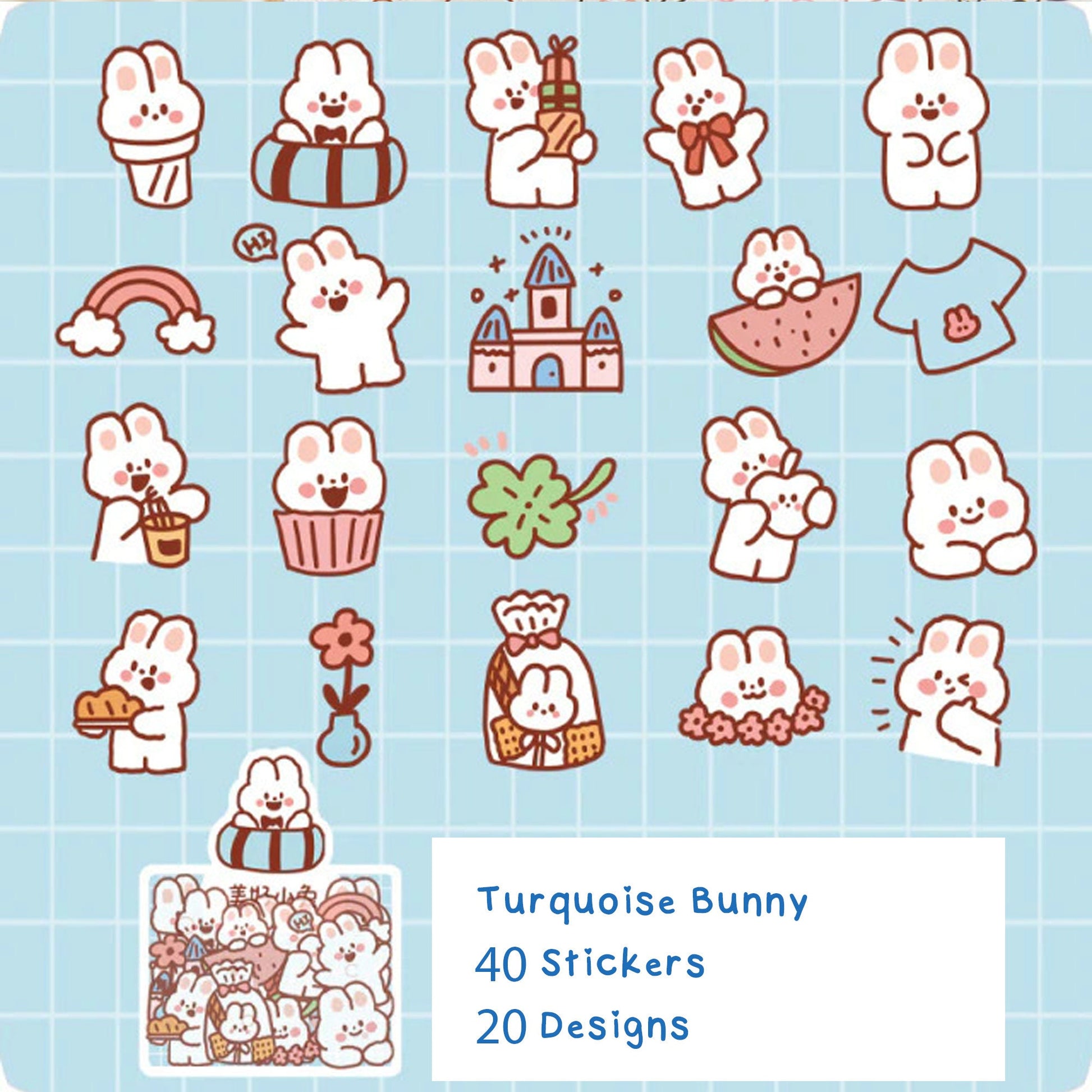 Kawaii Planner Stickers - Cute Stickers - Bunny and Bear Stickers