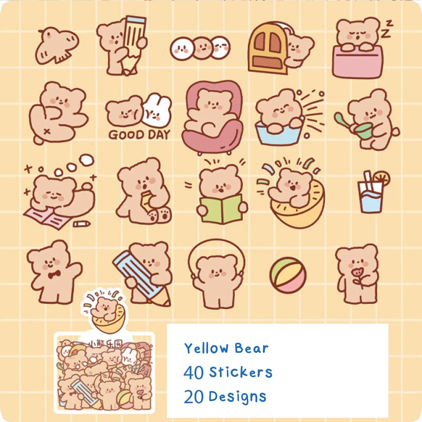 Kawaii Planner Stickers - Cute Stickers - Bunny and Bear Stickers - Kawaii stickers - Journal Flakes Stickers, Clear Stickers - b2i2