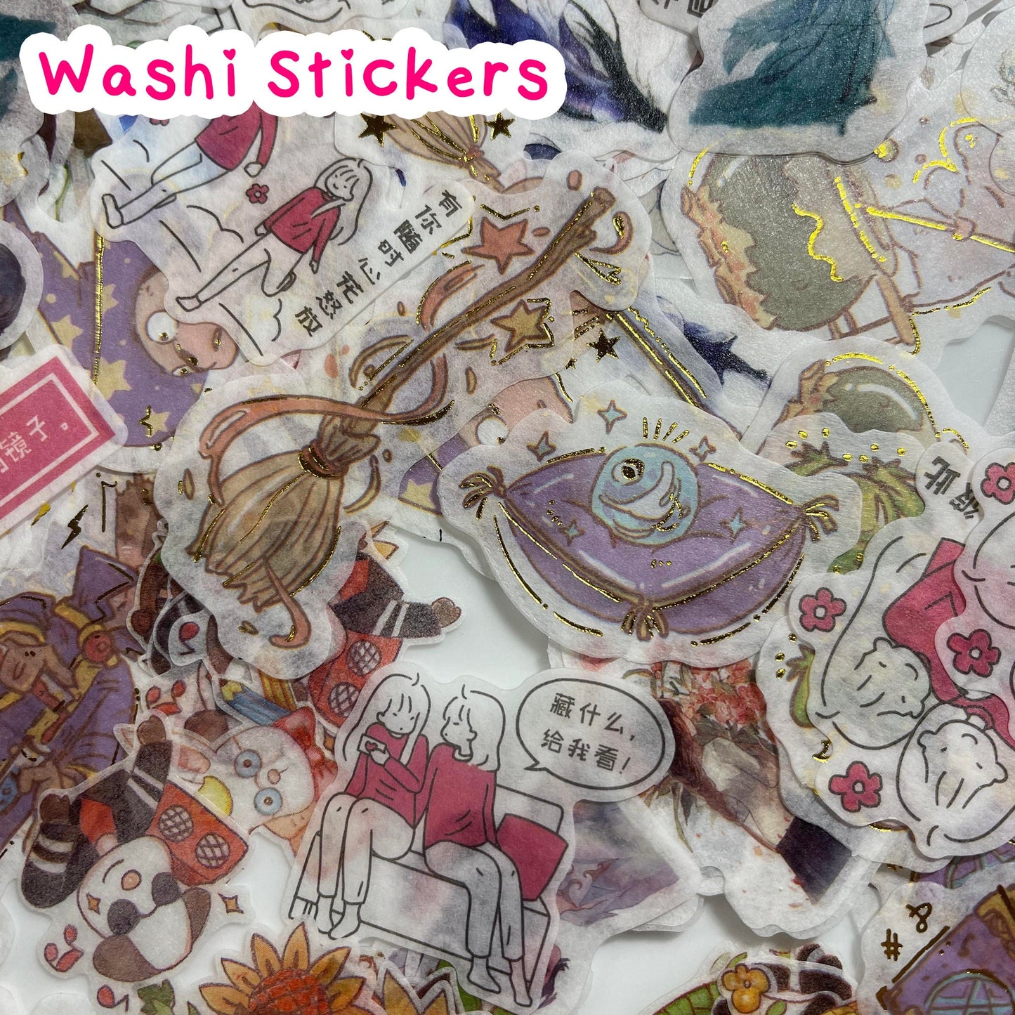 Random Kawaii Sticker Grab Bag, Mystery Sticker Grab Bag, Sticker Pack, Journal Stickers, Clear and Paper Stickers, Kawaii Sticker Flake