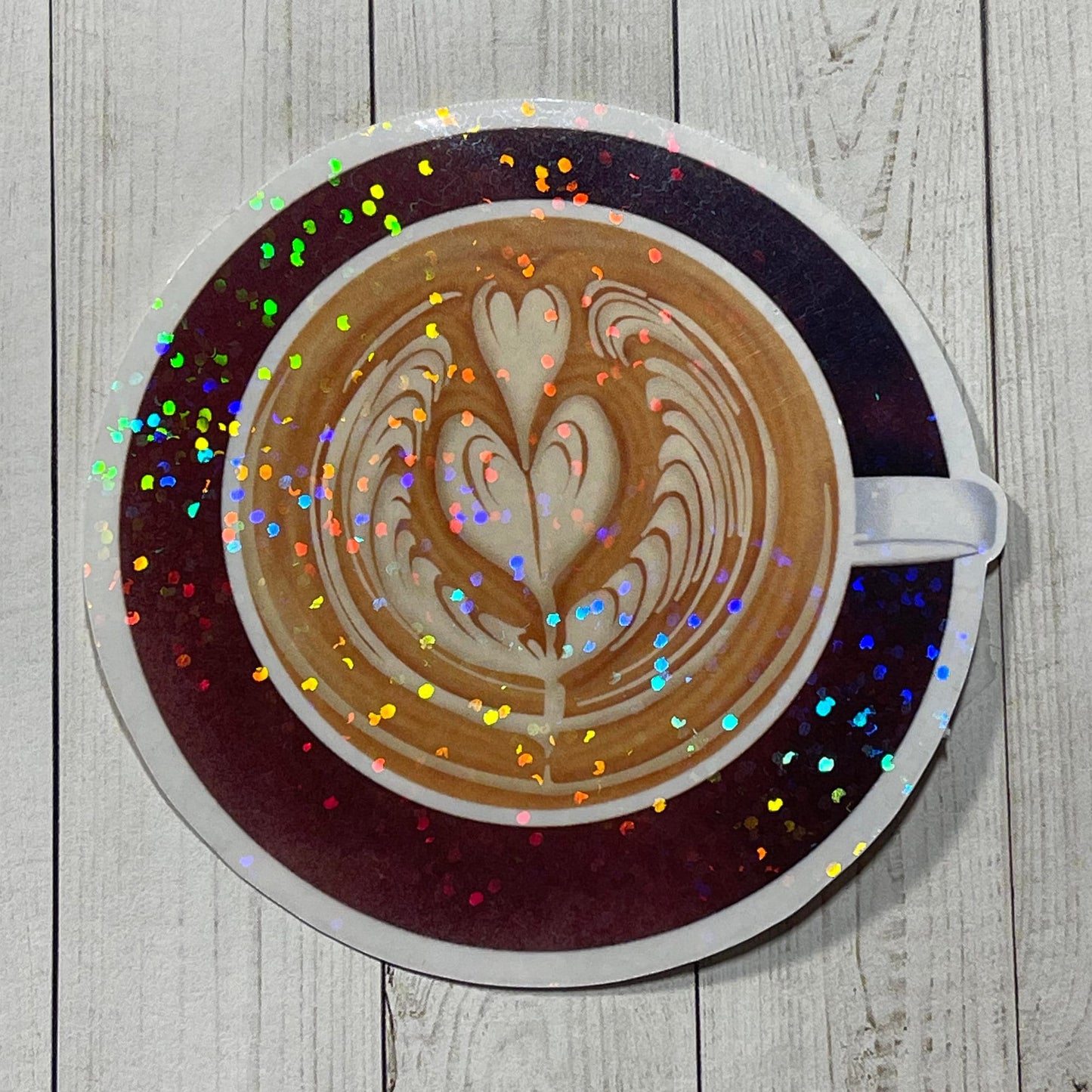 3 inch Latte Sticker, Autumn Journal Stickers, Kawaii Sticker, Coffee and Lattes Stickers, Holographic, Fall Aesthetic Coffee NOT WATERPROOF