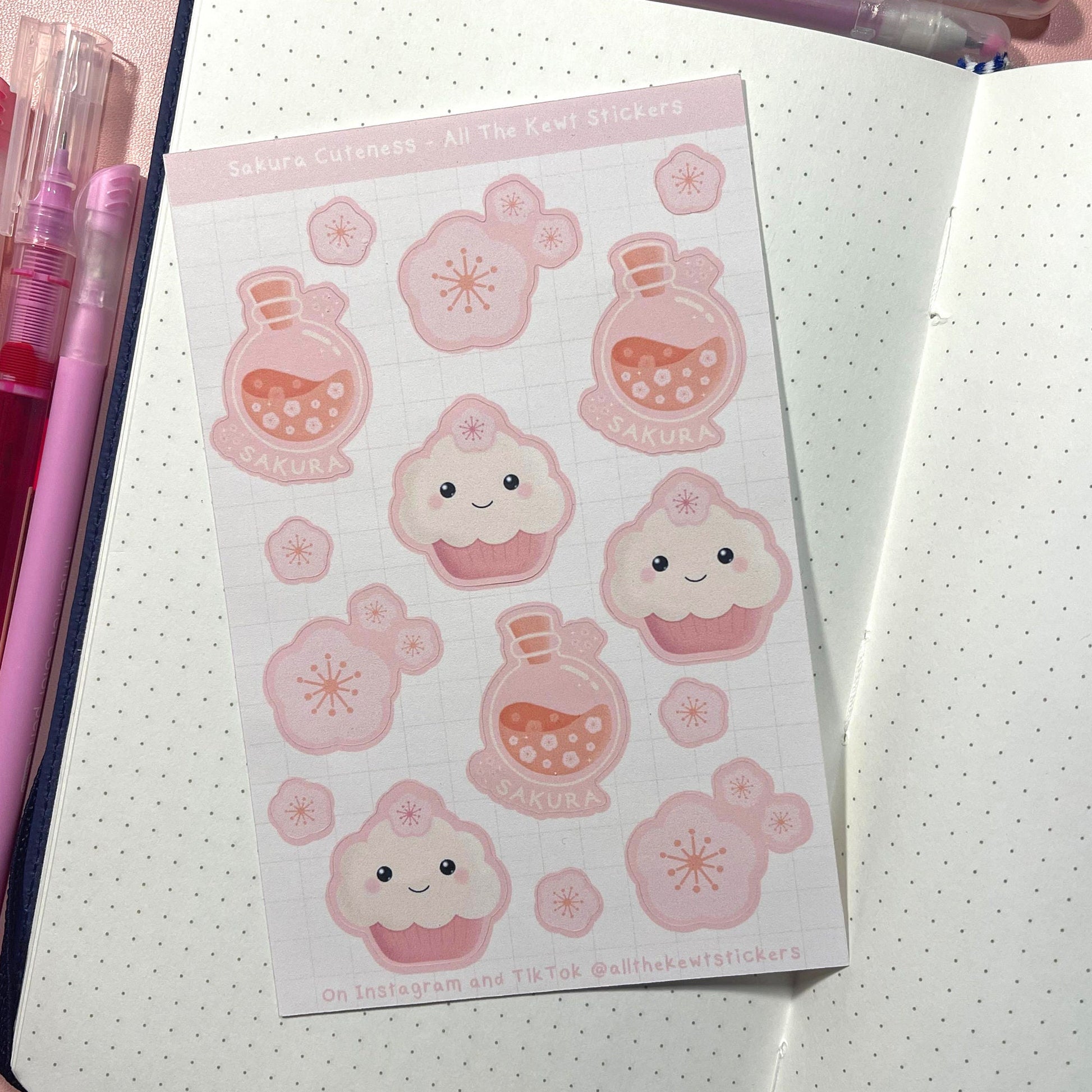 Buy Beautiful Rilakkuma Cherry Blossom Sticker Sheet Now - Jellybeet