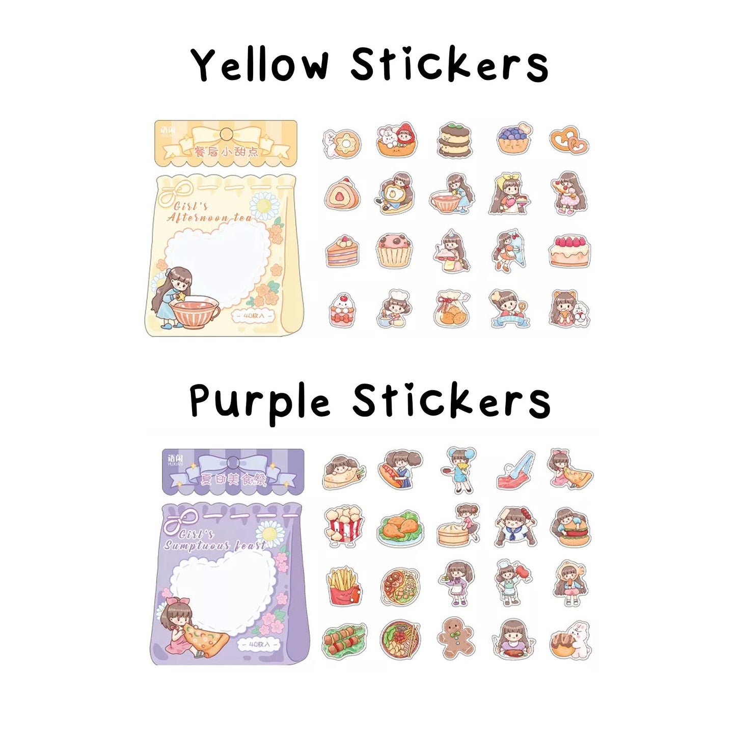 Pastel Kawaii Girls, Cute Stickers, Bubble Tea Stickers, Kawaii Girl Stickers, Dessert Stickers, Tea, Fruits & Snacks, Planner Sticker B1C