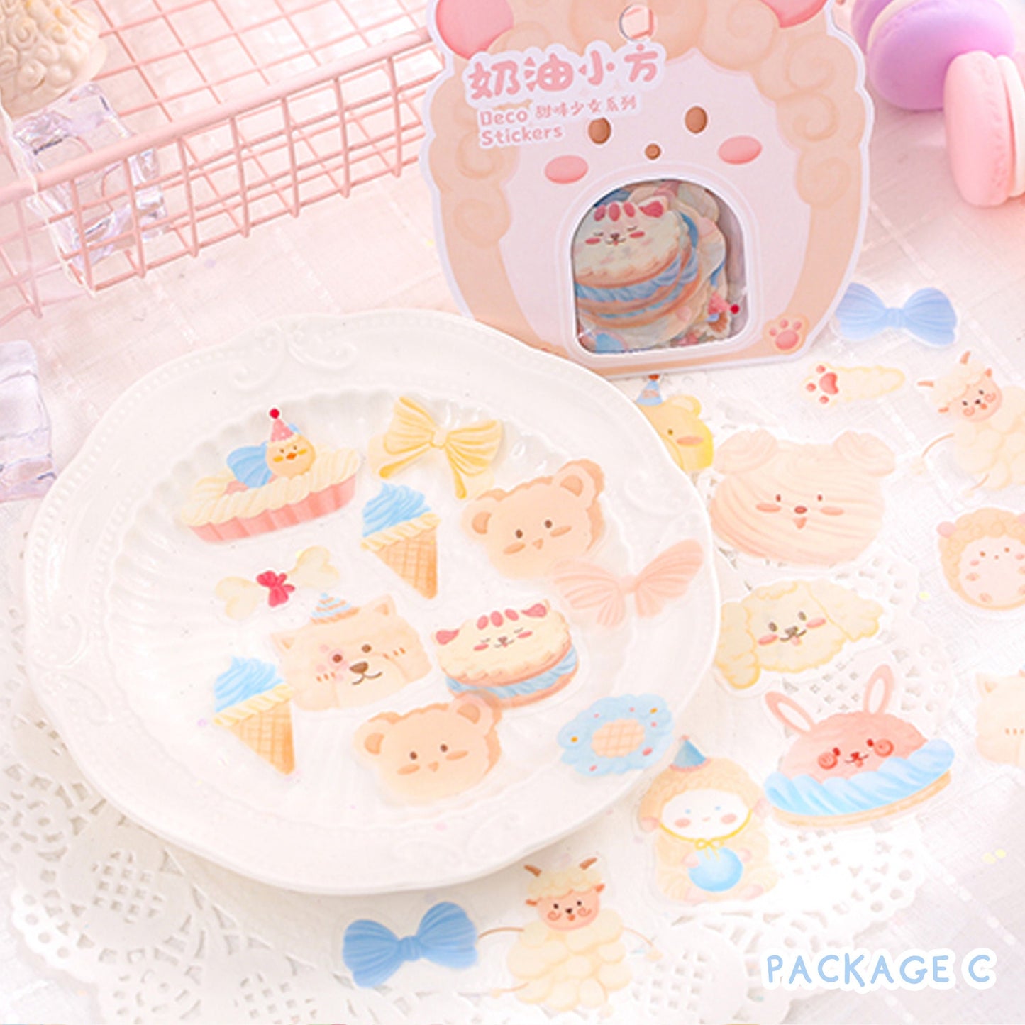 Kawaii Pastry Stickers - Cute Stickers - Treat Stickers - Kawaii Stickers - Frosting Stickers - Journal Flakes Stickers, Clear Stickers B3C
