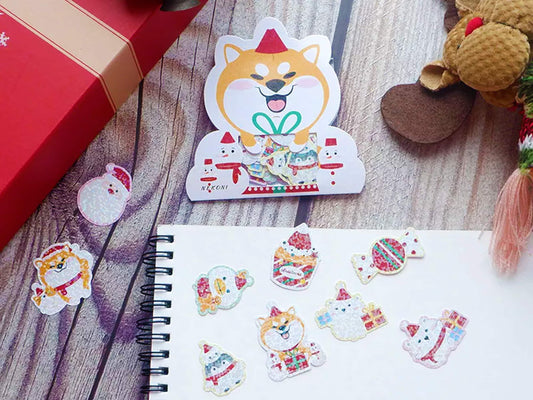 36 Pieces Kawaii Christmas Stickers, Paper and Holographic Stickers, Cute Stickers, Kawaii Girl Stickers, Cute Christmas, Holiday Stickers