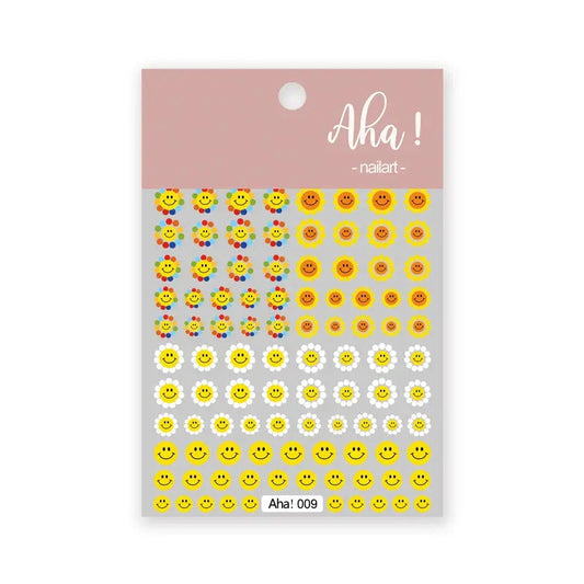 Kawaii Nail Decals, Smiley Flower Nail Stickers, Rainbow Nail Decal, Cute Smiley Nail Decals, Happy Face Nail Stickers