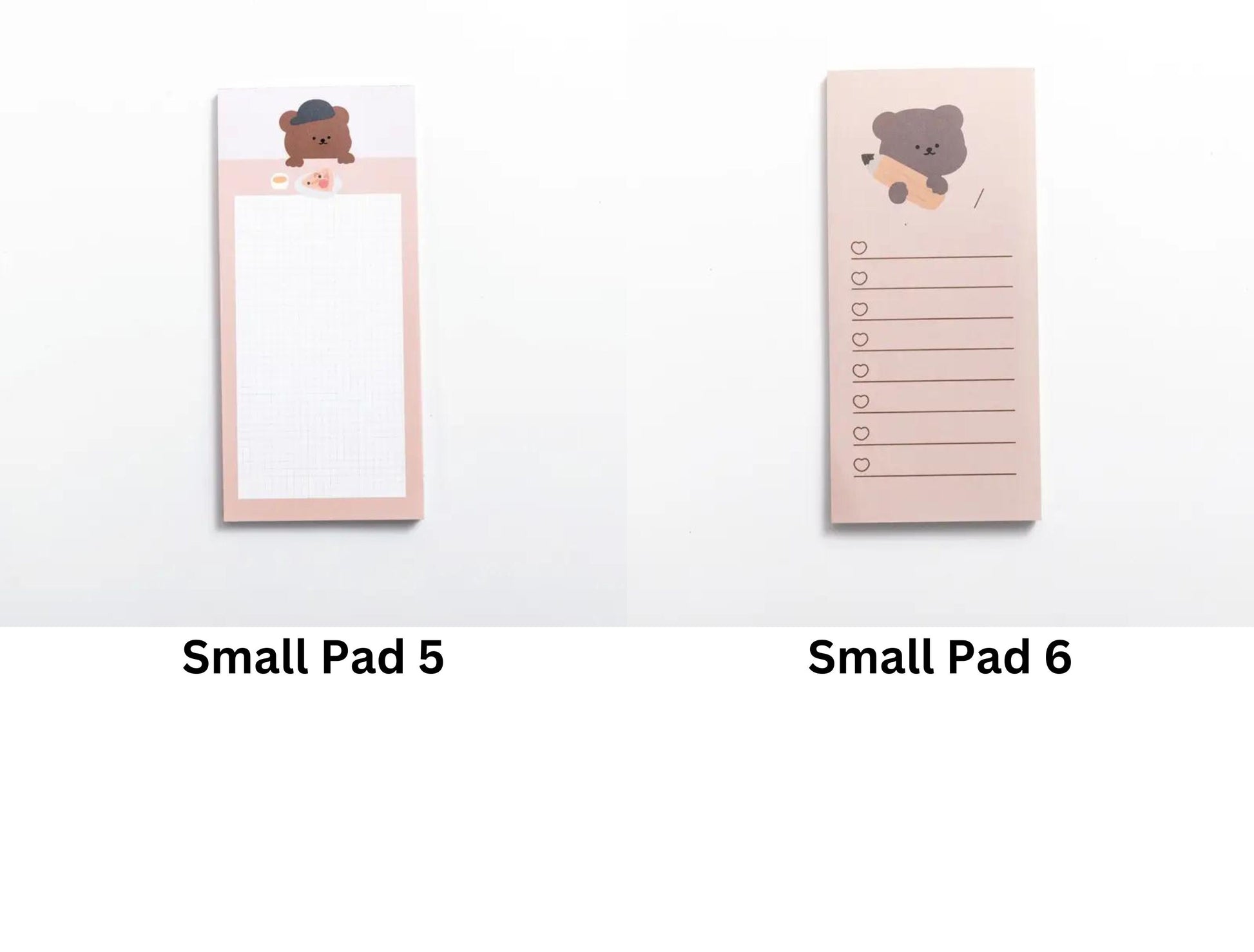 30-50 Sheets Cute Kawaii Bear Memo Pad, Kawaii To Do List, Large and Small Stationary Sheets, Notepads, Kawaii Bear Notepad & Stationary