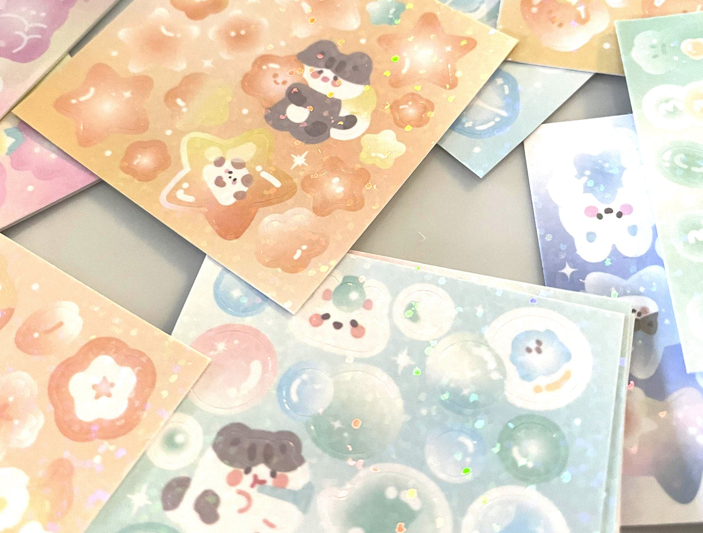 Random Kawaii Sticker Grab Bag, Mystery Holographic Sticker Sheet Grab Bag, Sticker Pack, Cute Stickers, Holo Stickers, Kawaii Stickers