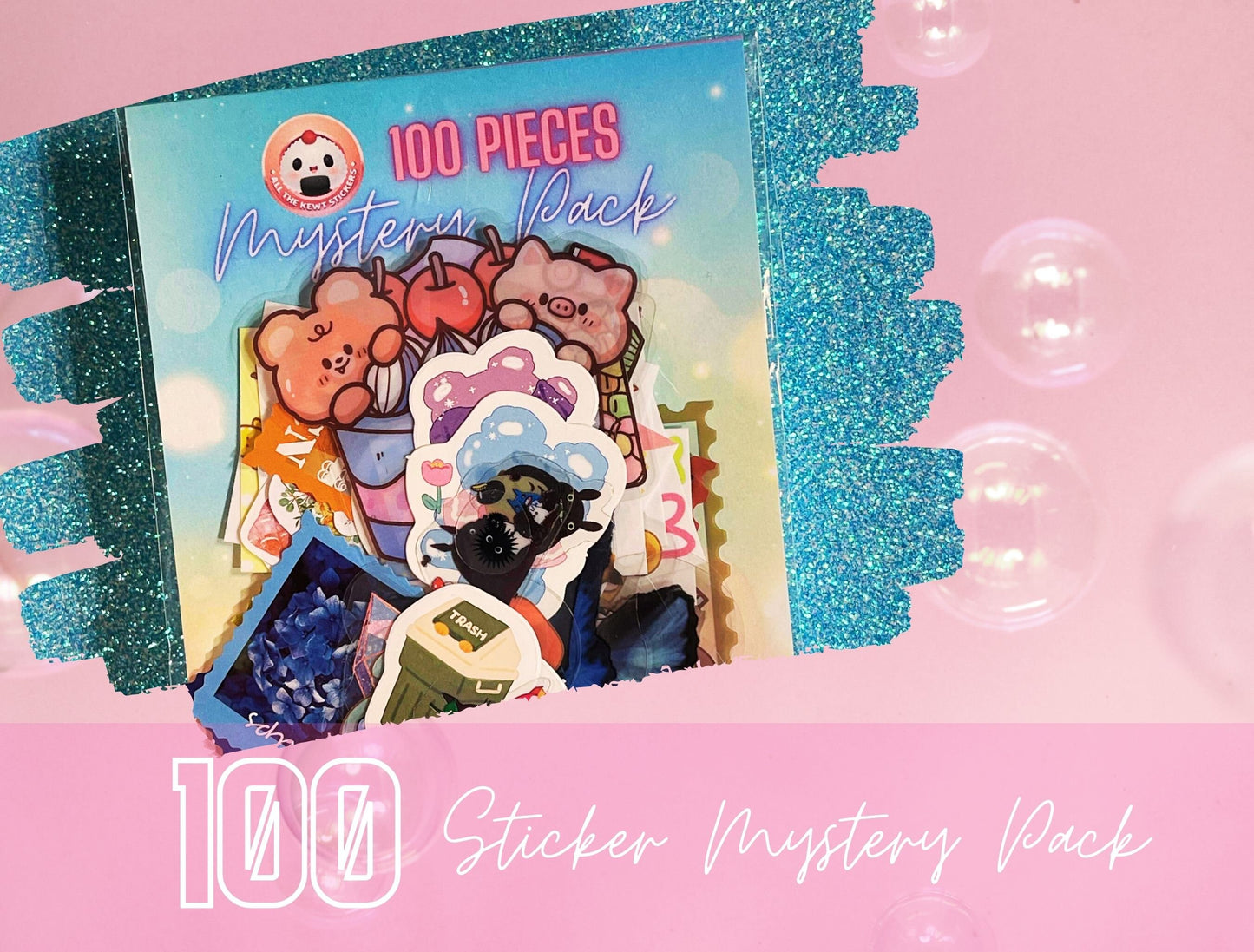 100 Pieces Random Kawaii Sticker Grab Bag, Mystery Sticker Grab Bag, Sticker Pack, Journal Stickers, Mixed Pack Stickers, Sticker Flakes